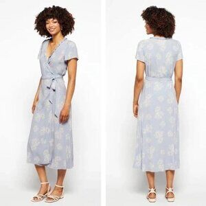 Madewell Desert Wrap Midi Dress Light Blue